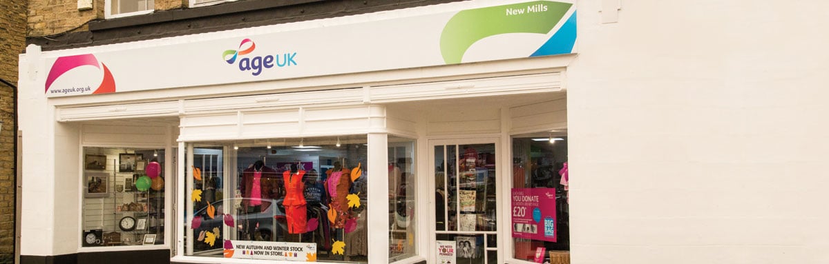 Age UK charity shop front